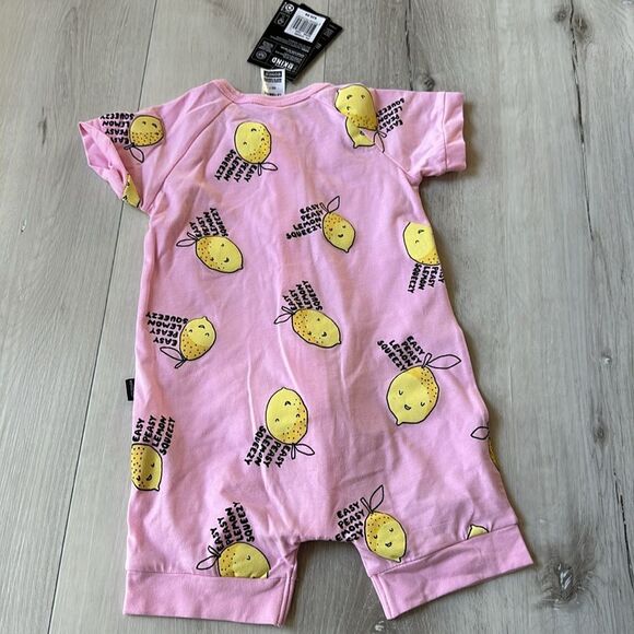 Wondersuit Zip Romper Short Slv Easy Peasy Lemon Squeezy Pink/Yellow‎ 12-18M Nwt - Picture 5 of 5